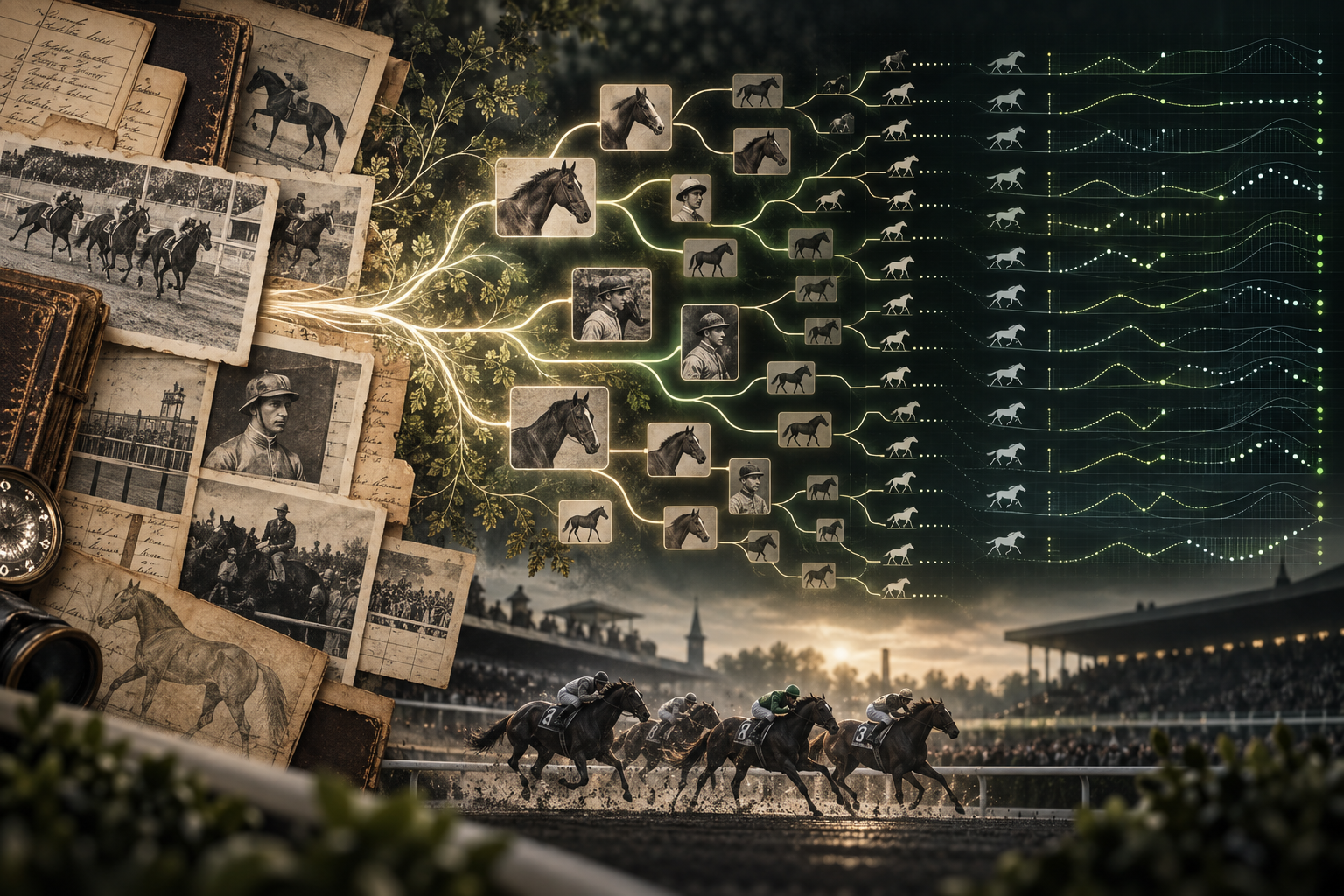 Racing archives and pedigree generations connected to performance data